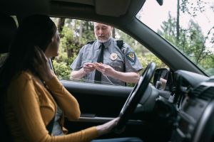 Police Officer Making Traffic Stop