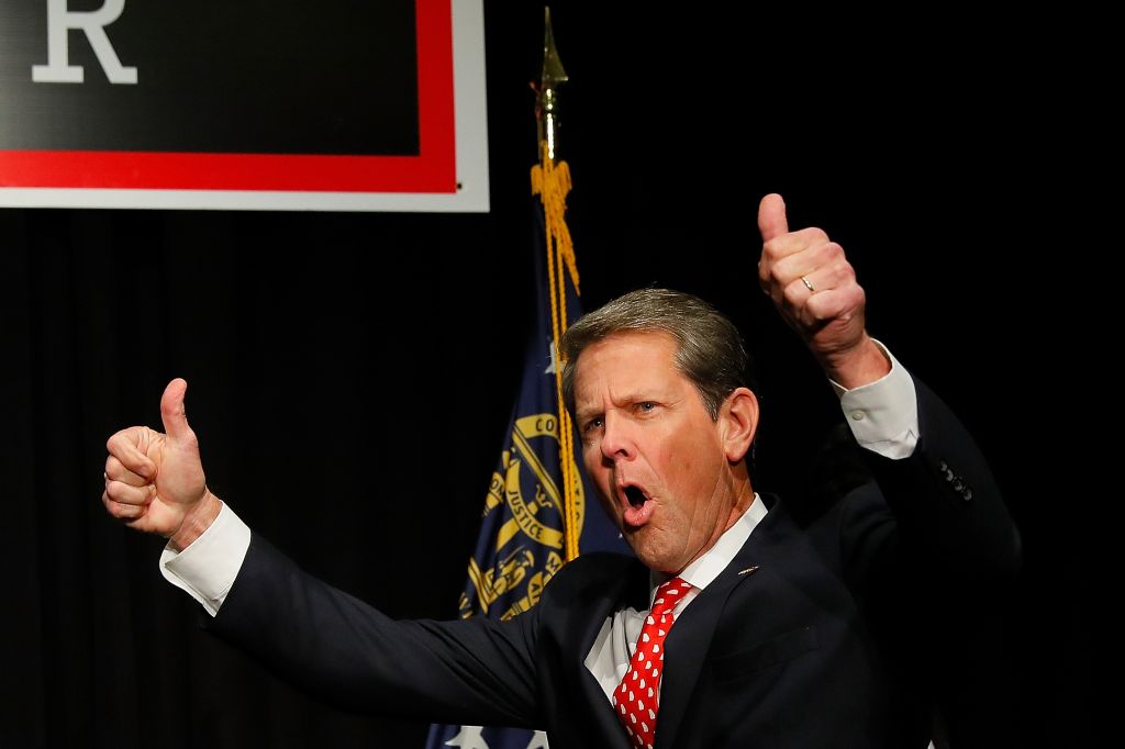 Republican Candidate For Governor Brian Kemp Attends Election Night Event In Athens, Georgia